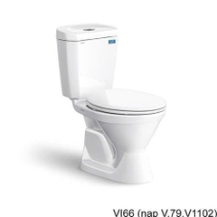 Bồn cầu 2 khối Viglacera Vi66 (nắp thường)