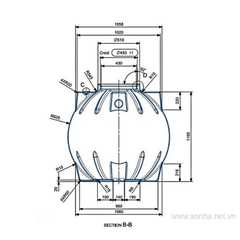 Bồn tự hoại Septic Sơn Hà 1000L