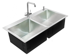 CHẬU INOX LUXURY HANDMADE 2 HỘC CÂN 8245