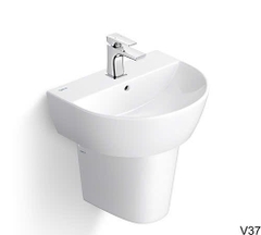 Chậu rửa mặt Viglacera treo tường V37 ( bao gồm cả chân)