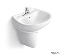 Chậu rửa mặt Viglacera treo tường V39 ( bao gồm cả chân)