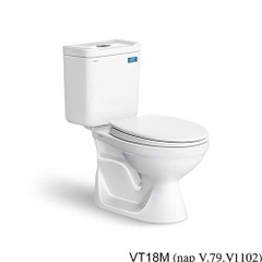 Bồn cầu 2 khối Viglacera VT18M (nắp êm)