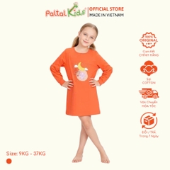 Đầm Dáng A Tay Dài Cotton Mỹ Bé Gái Cao Cấp - 020C 8009