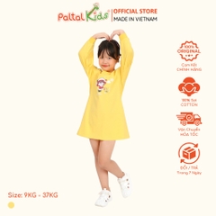 Đầm Dáng A Tay Dài Cotton Mỹ Bé Gái Cao Cấp - 020C 8012