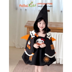 HALLOWEEN 2025 - Đầm Dáng Bí Hóa Trang Phù Thủy Bí Ngô Thêu Kitty Cao Cấp