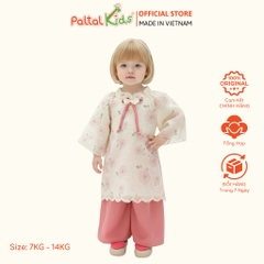 Set Áo Dài Thêu Hoa Cách Tân Kèm Cài Ngọc Bé Gái Cao Cấp - 533 6076