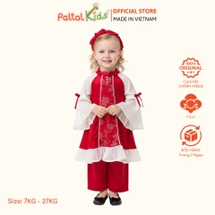 Set Áo Dài Voan Tay Loe Cách Tân Kèm Phụ Kiện Bé Gái Cao Cấp - 533 6107