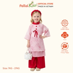 Set Áo Dài Voan Cách Tân Hồng Hoa Kèm Phụ Kiện Bé Gái Cao Cấp - 533 6108