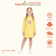 Đầm Dáng A Tay Dài Cotton Mỹ Bé Gái Cao Cấp - 020C 8012