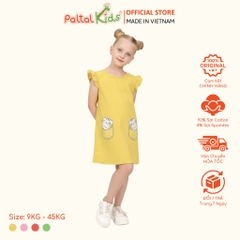 Đầm Dáng A Cánh Tiên Hình In Giả Túi Cotton Mỹ Cao Cấp - 02C 8020