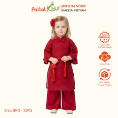 Set Áo Dài Voan Thêu Hoa Cách Tân Bé Gái Cao Cấp - 533 6123