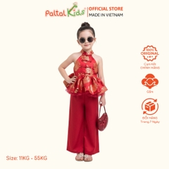 Set Yếm Gấm Thêu Hoa Cách Tân Bé Gái Cao Cấp - 533 6135