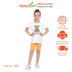 Đồ Bộ Lửng Cotton Mỹ Hình In Bear Brick Bé Gái Cao Cấp - 024 7026