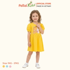 Đầm Babydoll Tay Phồng Cotton Mỹ Hình In Gấu Panda Bé Gái Cao Cấp - 02C 8035