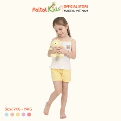 Đồ Bộ Đùi 2 Dây Lai Vạt Bèo Cotton Modal Bé Gái Cao Cấp - 205 7025