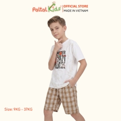 Quần Đùi Cotton Caro Có Dây Rút Bé Trai Cao Cấp - 118 8056
