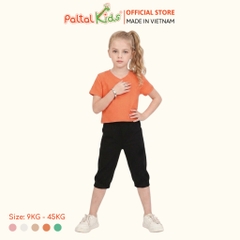 Áo Thun Croptop Cổ Tim Trơn Cotton Borib Bé Gái Cao Cấp - 220 1422