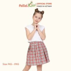Chân Váy Xếp Ly Cotton Caro Bé Gái Cao Cấp - 112 9202