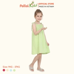 Đầm Dáng A Hai Dây Lanh Lạnh Đính Hoa Bé Gái Cao Cấp - 252 8027