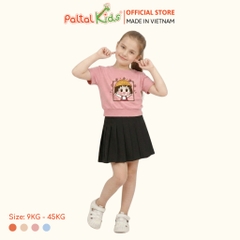 Áo Thun Croptop Cổ Tròn Hình In Bé Gái Cotton Borib Bé Gái Cao Cấp - 220 1407