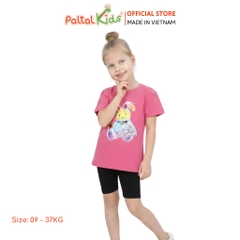 Đồ Bộ Lửng Cotton Mỹ Hình In Thỏ Cầu Vòng Bé Gái Cao Cấp - 024 7033