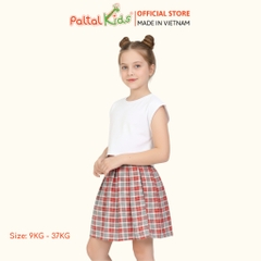 Chân Váy Xếp Ly Cotton Caro Bé Gái Cao Cấp - 112 9202
