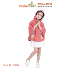Áo Choàng Cánh Dơi Cotton Melan Hình In Chú Gấu Bé Gái Cao Cấp - 191 4027