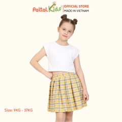 Chân Váy Xếp Ly Cotton Caro Bé Gái Cao Cấp - 112 9202