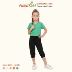 Áo Thun Croptop Cổ Tim Trơn Cotton Borib Bé Gái Cao Cấp - 220 1422