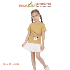Áo Thun Cotton Melan Hình In Gấu Bé Gái Cao Cấp - 190 1410