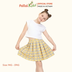 Chân Váy Xếp Ly Cotton Caro Bé Gái Cao Cấp - 112 9202