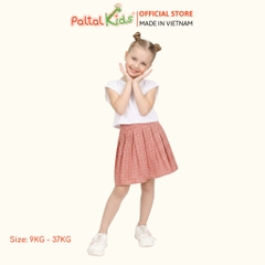 Chân Váy Xếp Ly Cotton Caro Bé Gái Cao Cấp - 112 9202