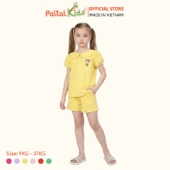 Đồ Bộ Đùi Tay Phồng Cotton Mỹ Hình In Cô Gái Xinh Xắn Bé Gái Cao Cấp - 025 2136