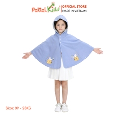 Áo Choàng Cánh Dơi Cotton Melan Hình In Chú Gấu Bé Gái Cao Cấp - 191 4027