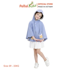 Áo Choàng Cánh Dơi Cotton Melan Hình In Chú Gấu Bé Gái Cao Cấp - 191 4027