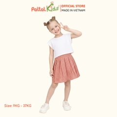 Chân Váy Xếp Ly Cotton Caro Bé Gái Cao Cấp - 112 9202
