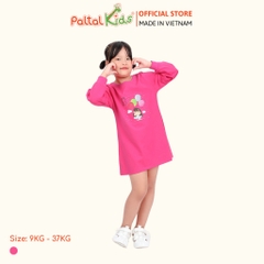 Đầm Dáng A Tay Dài Cotton Mỹ Bé Gái Cao Cấp - 020C 8011