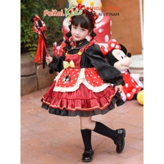 HALLOWEEN 2025 - Đầm Dáng Xòe Chuột Minnie Bé Gái Cao Cấp