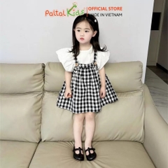 Set Đầm Yếm Phối Áo Sơ Mi Cánh Tiên Bé Gái Cao Cấp - 02C 9207