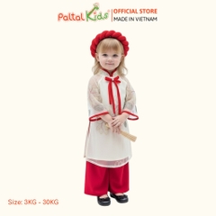 Set Áo Dài Thêu Hoa Sen Cách Tân Kèm Phụ Kiện Bé Gái Cao Cấp - 533 6080