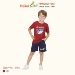 Đồ Bộ Đùi Cotton Mỹ Hình In Cá Voi Xanh Bé Trai Cao Cấp - 025 2112