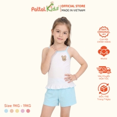 Đồ Bộ Đùi 2 Dây Lai Vạt Bèo Cotton Modal Bé Gái Cao Cấp - 205 7025