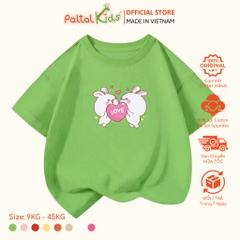 Áo Thun Cotton Mỹ Hình In Hai Chú Thỏ Bé Gái Cao Cấp - 020 1416