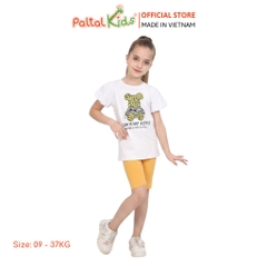 Đồ Bộ Lửng Cotton Mỹ Hình In Bear Brick Bé Gái Cao Cấp - 024 7026
