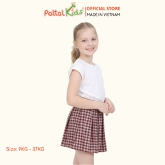 Chân Váy Xếp Ly Cotton Caro Bé Gái Cao Cấp - 112 9202