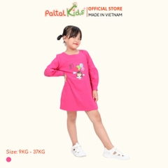 Đầm Dáng A Tay Dài Cotton Mỹ Bé Gái Cao Cấp - 020C 8011