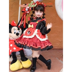 HALLOWEEN 2025 - Đầm Dáng Xòe Chuột Minnie Bé Gái Cao Cấp