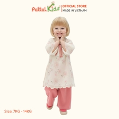 Set Áo Dài Thêu Hoa Cách Tân Kèm Cài Ngọc Bé Gái Cao Cấp - 533 6076