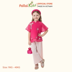 Set Bà Ba Pháp Phục Voan Thêu Hoa Cách Tân Bé Gái Cao Cấp - 533 6101