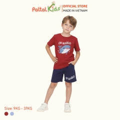 Đồ Bộ Đùi Cotton Mỹ Hình In Cá Voi Xanh Bé Trai Cao Cấp - 025 2112